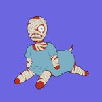 1:1 4_missing_limbs amputee bandage blood blue_eyes bodily_fluids centaur crying curly_(mouthwashing) disability equid equid_taur equine equine_taur european_mythology frankly-art frown gore greek_mythology hi_res hospital_gown humanoid humanoid_taur looking_at_viewer male mammal mammal_taur missing_foot missing_hand missing_hooves mouthwashing mythology sad skinless solo taur tears wounded