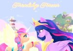 blue_eyes braided_hair braided_ponytail crown cutie_mark duo earth_pony equid equine ethereal_horn ethereal_wings female feral friendship_is_magic fur golden_oaks_library hair hasbro headgear hi_res hooves horn horse horseshoe jewelry lighthouse long_hair mammal mlp_g5 multicolored_hair my_little_pony mythological_creature mythological_equine mythology necklace orange_body orange_fur pony ponytail pozya1007 purple_body purple_eyes purple_fur purple_hair queen_twilight_(mlp) sunny_starscout_(mlp) tiara tree_house twilight_sparkle_(mlp) winged_unicorn wings