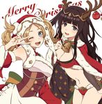  aomeeso bad_id bad_twitter_id bare_shoulders bikini black_hair blonde_hair blue_eyes bodysuit breasts cape christmas cleavage dress fire_emblem fire_emblem:_kakusei fire_emblem_heroes headband liz_(fire_emblem) long_hair looking_at_viewer medium_breasts merry_christmas multiple_girls navel one_eye_closed open_mouth santa_costume swimsuit tharja tiara twintails two_side_up 