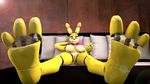  3_toes 3d_(artwork) animatronic anthro beckoning bed bonnie_(fnaf) breasts crossgender digital_media_(artwork) doctorpurple2000 feet female five_nights_at_freddy&#039;s foot_focus hair lagomorph looking_at_viewer lying machine mammal nipples nude on_bed pillow pussy rabbit robot simple_background smile solo source_filmmaker spring_bonnie_(fnaf) toes video_games 