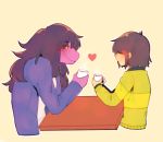  &lt;3 2019 anthro blush clothed clothing deltarune digital_media_(artwork) female hair human kris_(deltarune) male mammal mili49922881_(artist) reptile scalie simple_background susie_(deltarune) video_games 