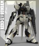  3d beam_rifle char&#039;s_counterattack character_name commentary_request energy_gun exposed_internal_machinery fin_funnels g-db grey_background gundam machinery mecha mecha_focus mobile_suit no_humans nu_gundam original redesign robot science_fiction shadow shield v-fin weapon 