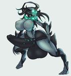  alien balls big_balls big_breasts big_penis breasts claws dickgirl digitigrade erection glowing huge_balls huge_penis infested intersex inverted_nipples lewdreaper monster nipples not_furry nyx_(warframe) penis tenno thick_thighs video_games warframe 