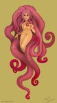  breasts featureless_crotch female hair humanoid not_furry nude pink_hair solo stringmouse surprise tentacle_hair tentacles 