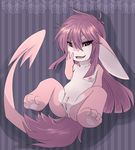  &lt;3 &lt;3_eyes anthro anus cherry_(character) cute fangs female flat_chested hair invalid_tag lace long_hair long_tail loretoons makeup mammal nipples open_mouth paws pussy saliva solo stripes toxic_rabbit 