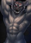  2017 abs anthro biceps canine digital_media_(artwork) fur hi_res male mammal marsel-defender muscular muscular_male pecs red_eyes wolf 