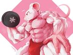  2017 abs anthro biceps big_muscles clothed clothing dumbbell exercise fur hi_res male mammal mouse muscular muscular_male pecs rodent simple_background waddledox weightlifting weights workout 