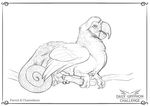  ambiguous_gender avian beak bird chameleon digital_media_(artwork) feral greyscale lizard monochrome parrot pechschwinge reptile scalie solo 