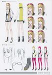  1girl artbook ass bandai black_footwear black_gloves black_scarf black_shorts blonde_hair breasts character_sheet collarbone digimon digimon_story:_cyber_sleuth female full_body gloves grey_eyes hand_on_eyewear high_heels jewelry kuremi_kyouko long_hair necklace no_bra official_art parted_lips print_shoes safety_belt scan scarf shiny_skin shirt shoes short_shorts shorts simple_background single_glove solo standing sunglasses sunglasses_on_head very_long_hair white_shirt yasuda_suzuhito 