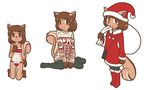  1girl artist_request brown_eyes brown_hair christmas christmas_costume furry smile squirrel stocking 