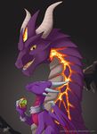  cynder digital_media_(artwork) dragon duo female feral food horn male malefor membranous_wings open_mouth pamela-gardea scalie skylanders skylanders_academy smile spyro_the_dragon teeth video_games western_dragon wings 