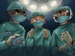 anesthesia anthro bouffant_cap canid canine canis clothing diane_foxington doctor dreamworks face_mask felid female fox gas_mask gloves group handwear headgear headwear hi_res hospital kung_fu_panda latex latex_clothing latex_gloves latex_handwear laughing_gas male male/female mammal mask master_tigress medical medical_instrument mr._wolf_(the_bad_guys) nitrous nurse operating_room oxygen_mask pantherine scientific_instrument scrubs sedative surgeon surgical_cap surgical_gown surgical_light surgical_mask surgical_operation the_bad_guys tiger trio universal_studios wolf zzommie