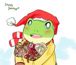  arthur_(artist) blush christmas gift hat holidays nintendo open_mouth santa_hat simple_background slippy_toad smile star_fox video_games white_background 