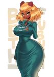 absurd_res anthro bethany_(jamoart) big_breasts breasts capybara caviid clothing cosplay dress english_text eyebrow_through_hair eyebrows female fubuki_(one-punch_man) gem hair hi_res jamoart jewelry mammal necklace one-punch_man one_(manga) pearl_(gem) pearl_necklace rodent solo text translucent translucent_hair wide_hips