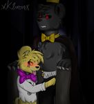  2017 animatronic anthro bear blush clothed clothing digital_media_(artwork) dream duo erection five_nights_at_freddy&#039;s machine male male/male mammal nightmare open_mouth penis precum robot saliva simple_background smile tongue tongue_out video_games xk1rarax 