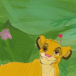  &lt;3 caleb64804 disney fangs feline feral fur jungle lion male mammal orange_eyes pink_nose simba solo the_lion_king yellow_fur 