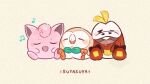  3others closed_eyes closed_mouth fuecoco half-closed_eyes jigglypuff multiple_others musical_note no_humans one_eye_closed open_mouth pastel_colors pokemon pokemon_(creature) rcitizen4 rowlet sitting sleeping sleeping_upright sleepy tagme 