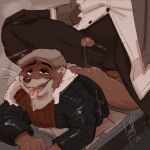  1:1 2025 after_sex afterglow ahegao anthro anthro_on_anthro balls bareback bent_leg blacksad bodily_fluids bottomless bottomless_anthro bottomless_male butt clothed clothing collared_shirt cum cum_drip cum_in_ass cum_inside cum_on_butt cum_string desk domestic_cat dress_shirt dripping duo erection eye_roll eyebrows felid feline felis fur furniture genital_fluids genitals glans grey_background hat headgear headwear hi_res humanoid_genitalia humanoid_penis jacket john_blacksad least_weasel looking_pleasured lying male male/male mammal mustelid musteline nails narrowed_eyes on_desk on_front open_mouth open_smile penis shirt shtarfish signature simple_background smile solo_focus standing suit_jacket table teeth tongue tongue_out topwear true_musteline tuft weasel weekly whiskers 