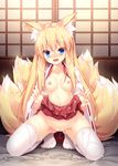  animal_ear_fluff animal_ears blonde_hair blush breasts bukkake censored commentary_request cum cum_on_body cum_on_breasts cum_on_clothes cum_on_hair cum_on_lower_body cum_on_tail cum_on_upper_body fox_ears groin hakama hakama_lift hakama_skirt highres japanese_clothes kneeling lifted_by_self long_hair miko mosaic_censoring multiple_tails nipples no_bra no_panties open_clothes open_mouth open_shirt original pussy pussy_juice roshin shirt skirt skirt_lift small_breasts smile solo spread_legs tail thighhighs white_legwear white_shirt 