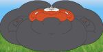 2025 ambiguous_gender anthro belly big_belly big_butt big_cheeks black_body blue_sky butt chubby_cheeks cloud colored creflurker digital_media_(artwork) fat_rolls flat_colors front_view generation_8_pokemon grass hair hi_res huge_belly huge_butt huge_cheeks hyper hyper_belly hyper_butt hyper_cheeks immobile lagomorph leporid mammal morbidly_obese morbidly_obese_ambiguous morbidly_obese_anthro multicolored_body navel nintendo obese obese_ambiguous obese_anthro outside overweight overweight_ambiguous overweight_anthro plant pokemon pokemon_(species) rabbit raboot red_body red_eyes scut_tail short_tail sitting sky solo tail white_body white_ears white_hair white_tail yellow_nose