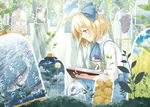  alice_margatroid alice_margatroid_(pc-98) blonde_hair blue_eyes book bow child fish food fruit grapes hair_bow hair_ribbon hat kirisame_marisa long_hair minigirl multiple_girls neckerchief reading ribbon sakuraba_yuuki short_hair sitting skirt suspenders touhou touhou_(pc-98) witch_hat younger 