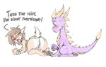  bigdad blush dialogue dragon elora english_text faun female male presenting pussy spyro spyro_the_dragon text video_games 