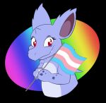 2022 female generation_1_pokemon hi_res kerilyn lgbt_pride looking_at_viewer mia_(kerilyn) nidorina nidorino nintendo pokemon pokemon_(species) pride_color_background pride_colors rainbow_background simple_background smile smiling_at_viewer solo_focus trans_(lore) trans_woman_(lore) transgender_pride_colors