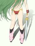  ass ayanokouji_rem back boots dream_hunter_rem green_hair head_out_of_frame hiroyuki_okiura holding holding_sword holding_weapon long_hair non-web_source official_art solo standing sword weapon wristband 