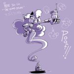 2_horns anthro big_breasts big_hair bovid breasts caprine countershading cowbell ear_piercing english_text female fluffy fluffy_hair fur genie ghost_tail hair hand_on_hip hi_res horn idw_publishing lanolin_the_sheep_(sonic) mammal navel pasties piercing purple_background sachasketchy sega sheep simple_background small_waist soda_cup sonic_the_hedgehog_(comics) sonic_the_hedgehog_(idw) sonic_the_hedgehog_(series) text wool_(fur)
