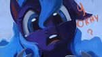  2017 ? blue_background blue_eyes blue_hair cute dialogue english_text equine eyelashes female friendship_is_magic hair horse looking_at_viewer makeup mammal mascara my_little_pony open_mouth paperdrop pony princess_luna_(mlp) reaction_image simple_background solo tears teeth text tongue wallpaper 