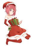  akaza_akari christmas double_bun gift hair_bun hat red_hair santa_costume santa_hat shikou_sakugo_(qqap9gt9k) yuru_yuri 