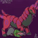  2017 asbel_lhant big_dom_small_sub crying cum cum_in_ass cum_inside cumshot duo ejaculation feral fraxure horn husk leaking male male/male nintendo open_mouth orgasm penis pok&eacute;mon pok&eacute;mon_(species) purple_background quadruped rising_leg scales scolipede sigh simple_background size_difference tapering_penis tears tongue video_games yellow_eyes 