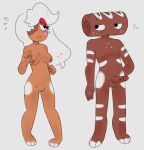 :&lt; animate_inanimate anthro balls breasts brown_body cookie cosmo_(dandy&#039;s_world) cousins_(lore) dandy&#039;s_world duo eye_contact feet female food food_creature food_humanoid full-length_portrait genitals ginger_(dandy&#039;s_world) gingerbread_cookie hair hi_res humanoid humanoid_genitalia humanoid_penis looking_at_another male markings model_sheet nipples not_furry nude nude_female nude_humanoid nude_male paws penis portrait pussy rewdne100 tan_body toeless_(marking) toons_(dandys_world) white_hair white_markings