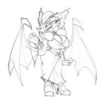  big_breasts bigdad breasts chiropteran clothed clothing female footwear fully_clothed hair hair_over_eye high_heels jewelry mammal monochrome necklace open_mouth rouge_the_bat shoes solo sonic_(series) wings 
