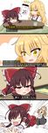  4koma :d barefoot blank_eyes blonde_hair blouse blush bow braid brown_hair christmas clenched_teeth closed_eyes comic d: dated december detached_sleeves dragging hair_bow hair_ribbon hair_tubes hakurei_reimu head_rest heart highres kirisame_marisa large_bow long_hair long_skirt long_sleeves multiple_girls no_hat no_headwear open_mouth rankasei red_eyes ribbon ribbon-trimmed_sleeves ribbon_trim side_braid single_braid skirt skirt_set smile socks teeth touhou translated tsurime vest wide_sleeves yellow_eyes yuri 