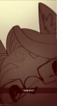2025 anthro artist_name digital_drawing_(artwork) digital_media_(artwork) domestic_cat english_text errato_(noirzvault) eyebrows face_closeup felid feline felis fur hair hi_res inner_ear_fluff male mammal monochrome nerunaur phone_screen selfie simple_background solo text tuft twitter_handle