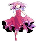  1girl alphes_(style) bare_arms bare_shoulders breasts closed_mouth commentary_request dairi dress floating_hair full_body large_variant_set leg_up lifting_own_clothes looking_at_viewer medium_breasts one_side_up parody pink_eyes pink_hair pom_pom_(clothes) red_dress red_shoes sara_(touhou) shoes short_hair skirt_hold sleeveless sleeveless_dress solo style_parody tears touhou touhou_(pc-98) transparent_background turtleneck variant_set 