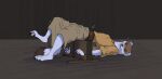 2024 anthro barefoot belt bottomwear brown_head claws clothed clothing digital_media_(artwork) feet female frown fully_clothed fur garbagegarage hi_res lying mammal medieval_clothing mustelid musteline on_back on_ground pawpads paws punishment restraints scowl shirt skirt solo stoat stocks toe_claws topwear true_musteline uncomfortable_pose weasel whiskers white_body white_fur