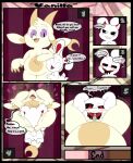absurd_res adozthechipmunk ambiguous_gender angel animal_genitalia anthro belly belly_nuzzling belly_squish big_clitoris black_sclera blush bodily_fluids butt chikn_nuggit claws clitoris comic cunnilingus demon dialogue dragon duo ejaculation english_text fangs fwench_fwy_(chikn_nuggit) genital_fluids genitals hi_res horn intersex intersex/intersex iscream_(chikn_nuggit) lagomorph leg_wrap leporid long_ears mammal multi_tongue mythological_creature mythological_scalie mythology one_page_comic onomatopoeia open_mouth oral plump_labia pseudo-penis pupils purple_eyes rabbit red_pupils scalie sex shaking slightly_chubby sound_effects speech_bubble squish teeth text thick_thighs tongue tongue_out trembling unusual_anatomy vaginal vaginal_fluids vaginal_squirting vulva wide_hips
