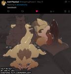 anal anal_penetration angry anthro big_butt big_penis blush bodily_fluids butt canid canine canis claws cum cum_inside dialogue duo erection fellatio fur generation_1_pokemon genital_fluids genitals huge_butt huge_penis male male/male male_penetrated male_penetrating male_penetrating_male mammal mature_anthro mature_male muscular muscular_male nintendo nipples nude open_mouth oral penetration penile penile_penetration penis pokemon pokemon_(species) rareplushy rough_sex sandslash sex simple_background size_difference tail teeth text thick_thighs tongue tsundere wolf