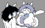2025 anthro anthro_on_anthro areola big_areola big_breasts big_penis blue_penis blush bob_(undertale) bodily_fluids breast_play breasts cum domestic_cat felid feline felis female fur genital_fluids genitals grey_background humanoid_genitalia humanoid_penis leaking_cum looking_pleasured loudnormal4 male male/female mammal nervous nipples outercourse penis sex simple_background tail tem temmie_(undertale) titfuck undertale undertale_(series) white_body white_fur