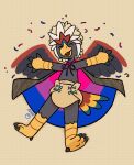 4_fingers 4_toes absurd_res animal_feet anthro artist_logo artist_name avian back_wings beak beak_open berrysweetcow bisexual bisexual_pride_cape bisexual_pride_clothing bisexual_pride_colors bisexual_pride_confetti black_cape black_claws black_clothing black_finger_claws black_talons black_toe_claws blue_cere blue_diaper_fastener blue_fastener blue_tail blue_tail_feathers blue_tail_tip braviary cape celebrating cere_(anatomy) claws cloth_diaper clothed clothing colored confetti diaper diaper_fastener diaper_fetish digital_drawing_(artwork) digital_media_(artwork) dipstick_tail eyes_closed fan_character fangs fastener feather_hair feathered_crest feathered_wings feathers feet female finger_claws fingers generation_5_pokemon grey_arms grey_body grey_face grey_feathers grey_legs grey_wings hallux head_crest hi_res humanoid_hands jumping lgbt_pride lgbt_pride_month logo male markings multicolored_body multicolored_tail multicolored_tail_feathers nado_soarian nintendo open_mouth open_smile pokemon pokemon_(species) pokemorph pride_colors pseudo_hair raised_arms red_feathered_crest red_tail red_tail_feathers red_wings scuted_arms scuted_feet scuted_hands scuted_legs scutes simple_background smile solo tail tail_feathers tail_markings talon_hands talons tan_background tan_cloth_diaper tan_feather_hair teeth text throwing throwing_confetti toe_claws toes tongue wearing_cape wearing_diaper white_feathered_crest wings yellow_arms yellow_beak yellow_feet yellow_hands yellow_legs yellow_tail yellow_tail_feathers