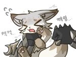 4:3 abuse asphyxiation beaten blood bodily_fluids canid canine duo face_punch female feral fox hi_res lost_ark mammal scared wild_soul(lostark) yuumisocute