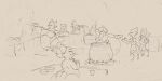 anthro baking belly big_belly big_breasts breasts casual_exposure casual_nudity cooking dwarf_fortress fat_belly female group_pregnancy hi_res huge_belly huge_breasts hungry kobold navel outie_navel overweight overweight_female pregnant pregnant_anthro pregnant_female scalie sinfullapis sketch skinny_female starving