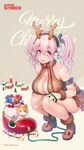  :3 alternate_hairstyle animal antlers bare_shoulders blush breasts cat cleavage headphones highres large_breasts long_hair looking_at_viewer nitroplus official_art open_mouth pink_eyes pink_hair reindeer_antlers smile solo squatting super_sonico thick_thighs thighs tsuji_santa twintails 