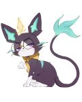 &gt;:3 2025 3_toes 4:5 :3 absurd_res abyss_creature_(artist) ambiguous_feral ambiguous_gender battle_principal_yuumi black_nose clothed clothed_feral clothing colored digital_media_(artwork) dipstick_tail domestic_cat eyewear feet felid feline felis feral full-length_portrait fur glasses half-closed_eyes hi_res kemono kerchief kerchief_only league_of_legends leg_markings lidded_eyes looking_at_viewer mammal markings mostly_nude multicolored_body multicolored_fur narrowed_eyes neckerchief neckerchief_only neckwear paw_pose pink_eyes portrait pose pupils purple_body purple_ears purple_eyes purple_fur purple_tail quadruped riot_games shaded side_view simple_background simple_shading sitting slit_pupils smug socks_(marking) solo tail tail_markings tail_tuft teal_body teal_fur teal_inner_ear teal_tail teal_tail_tip tencent toes tuft whiskers white_background white_body white_fur yellow_kerchief yellow_neckerchief yuumi_(lol)