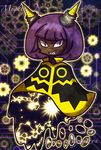  1girl android antennae bob_cut cape dynatron_(mighty_no._9) electricity mighty_no._3 mighty_no._9 no_humans purple_hair red_eyes robot sharp_teeth short_hair smile solo teeth 