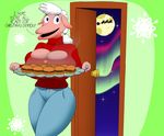  aurora_borealis big_breasts breasts bulging_breasts burger caprine cervine christmas cleavage clothed clothing door eyelashes female food fries green_background herroverdober holidays huge_breasts jeans keyhole_turtleneck mammal mature_female moon night open_mouth pants platter ponytail reindeer santa_claus sheep simple_background sled solo star sweater thick_thighs voluptuous 