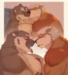 after_kiss aki_ainsworth american_badger anthro anthro_on_anthro areola badger biceps big_muscles big_pecs black_nose blush blush_lines bodily_fluids border brown_body brown_eyebrows brown_fur canid canine canis cheek_markings closed_smile countershade_face countershade_fur countershade_torso countershading deltoids digital_media_(artwork) domestic_dog duo eyebrows eyes_closed facial_markings fur hair half-closed_eyes head_markings heart_symbol hi_res huge_muscles interspecies jewelry kissing looking_at_another male male/male male_anthro mammal markings mouth_closed multicolored_body multicolored_fur muscular muscular_anthro muscular_male mustelid musteline narrowed_eyes necklace necklace_only nipples nose_kiss nude nude_anthro nude_male open_mouth pecs pink_areola pink_nipples pink_tongue saliva saliva_string shaded shiba_inu side_view signature smile spitz tan_body tan_countershading tan_fur tan_inner_ear teeth theor theor_(character) tongue tongue_out trapezius twitter_handle two_tone_body two_tone_fur white_border white_eyebrows white_hair white_inner_ear