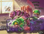 2_penises abdominal_bulge anal anal_penetration anthro anus bed blush bodily_fluids clenched_teeth cum cum_in_ass cum_inside cum_on_face double_penetration duo english_text furniture generation_5_pokemon genital_fluids genitals half-closed_eyes hi_res humanoid_genitalia humanoid_penis hyper leaking_precum light looking_at_another lying male male/male multi_genitalia multi_penis musk musk_clouds mutual_penetration narrowed_eyes nintendo nude on_back on_bed open_mouth oshawott penetration penile_spines penis plant pokemon pokemon_(species) precum puffy_anus ridiculous_fit snivy sunlight sweat sweatdrop teeth tepig text v3rg3 vein veiny_penis vines window